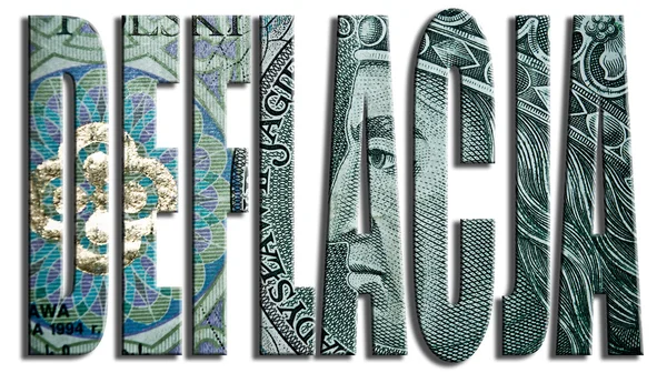 Deflacja, deflasyon. 100 Pln veya Polonya Zlotisi doku.