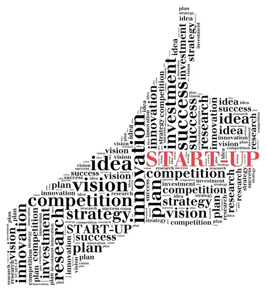 Start-up affärsidé. Word cloud illustration. — Stockfoto