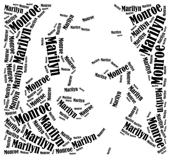 Marilyn Monroe portrait. Word cloud illustration. — Stock Photo, Image