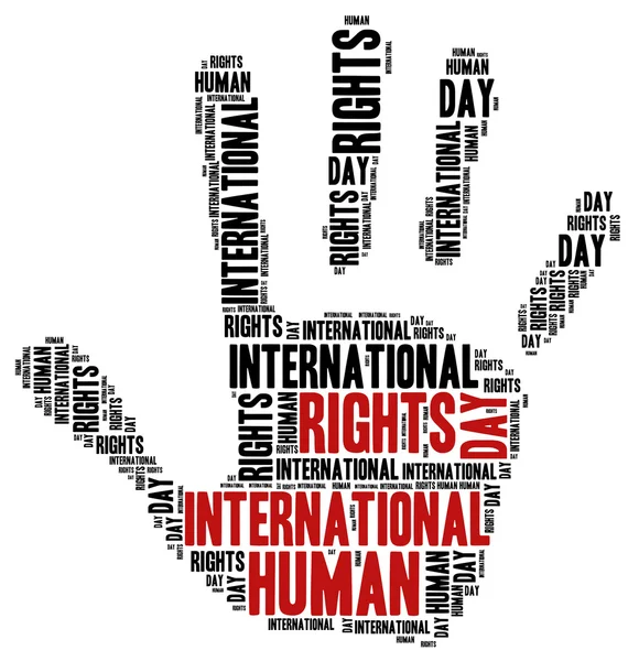 Dia Internacional dos Direitos Humanos. ilustração nuvem Word — Fotografia de Stock