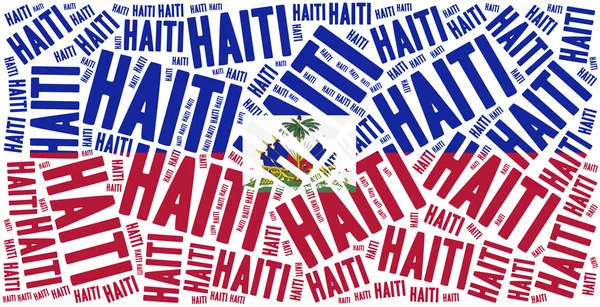 National flag of Haiti. Word cloud illustration. — Stock Photo, Image