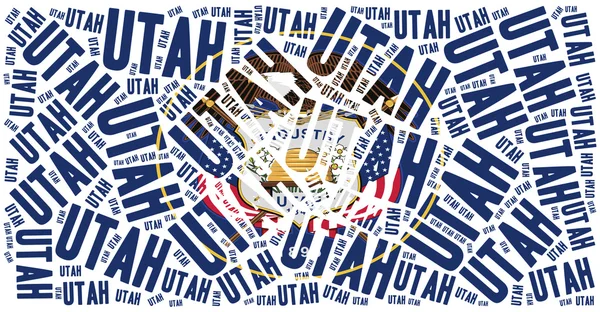 Bandera del estado americano. Ilustración de nube Word . —  Fotos de Stock