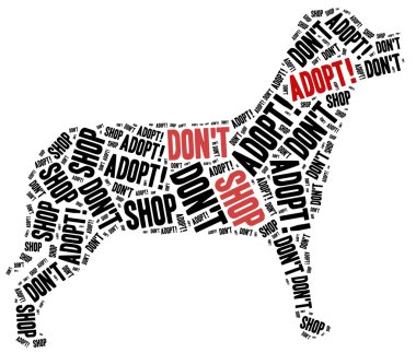 Don't shop, adopt. Animals or domestic pets adoption. clipart