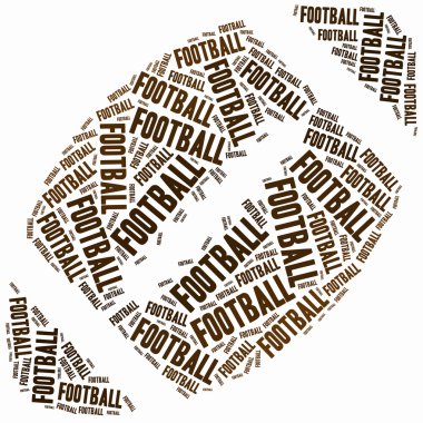 Amerikan futbol ile ilgili kelime bulutu illüstrasyon.