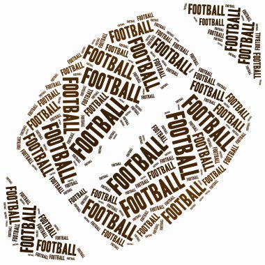 Word cloud illustration related to american football. clipart