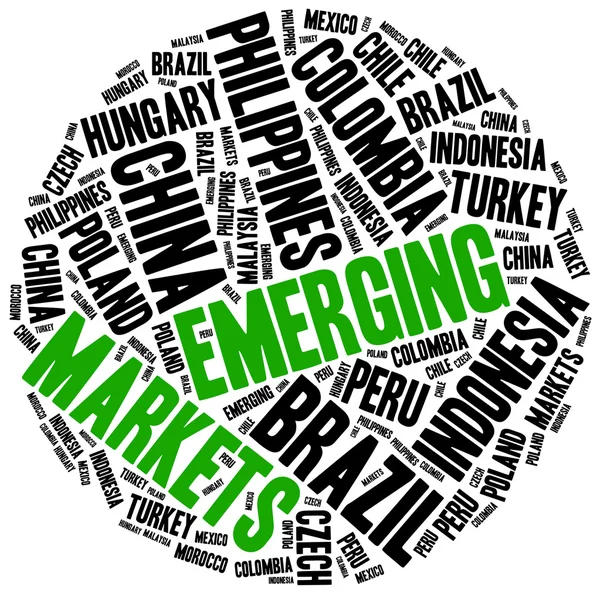 Emerging markets. Word cloud illustration. — Stock Photo, Image