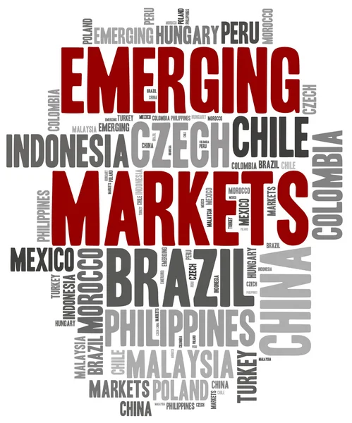 Opkomende markten. Word cloud illustratie. — Stockfoto