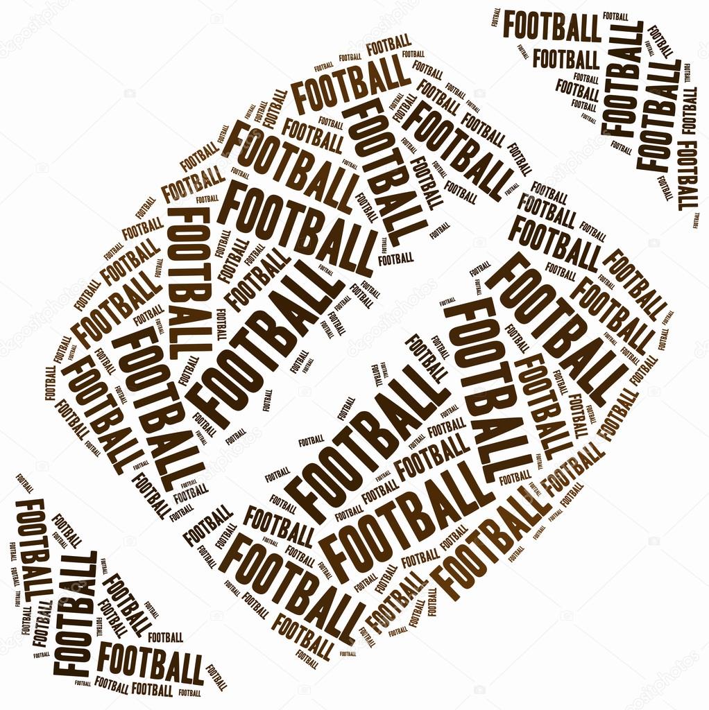 Word cloud illustration related to american football.