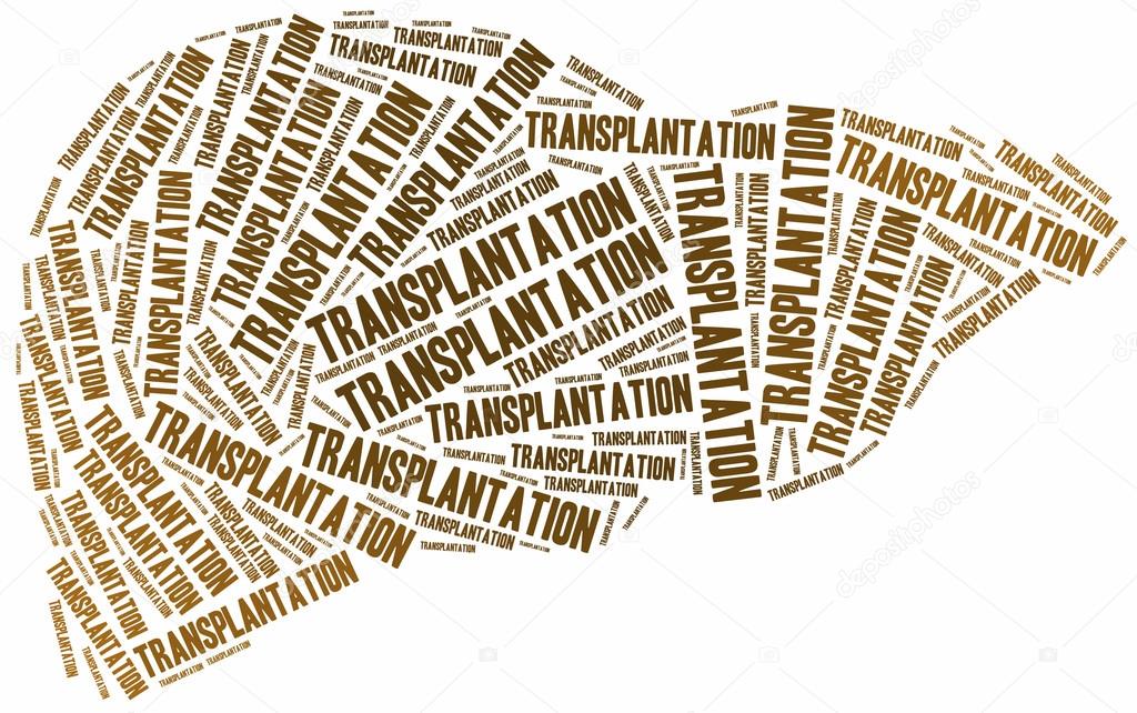 Liver transplantation. Word cloud illustration.