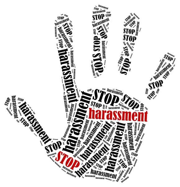 Word cloud illustration in shape of hand print showing protest. — Stock Photo, Image