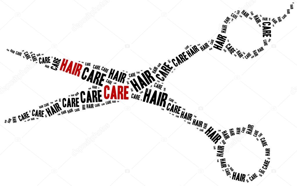 Hair care. Word cloud illustration.