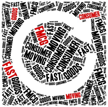 FMCG or fast moving consumer goods. clipart