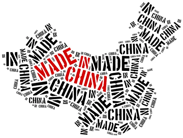 Made in China. Etikett auf hergestelltem Produkt. — Stockfoto