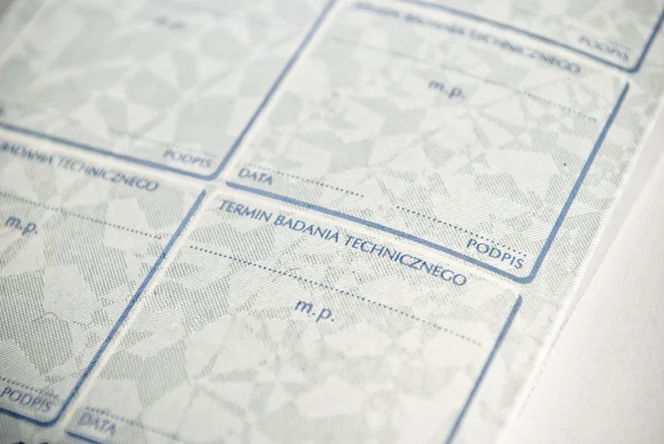 車の登録簿。ポーランド語ドキュメント. — ストック写真