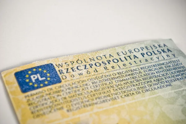 Carnet d'immatriculation. Documents polonais . — Photo