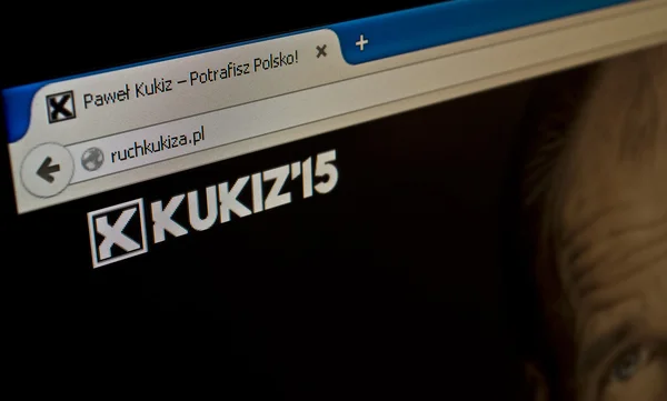 Oficjalna strona internetowa Pawła Kukiza. — Zdjęcie stockowe