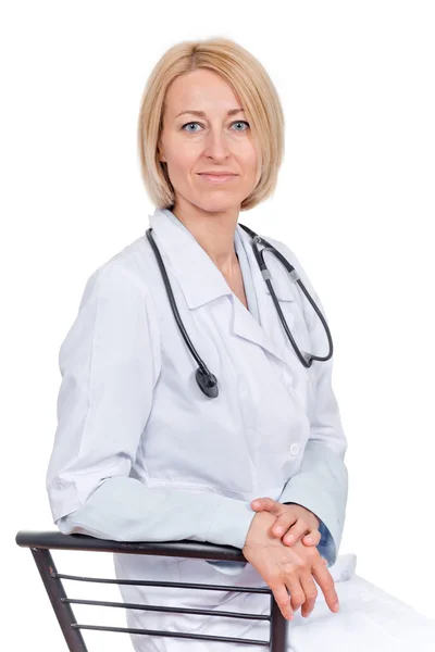 Succesvolle arts met een stethoscoop — Stockfoto