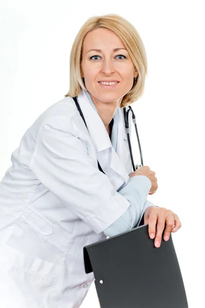 Framgångsrik läkare med stetoskop — Stockfoto
