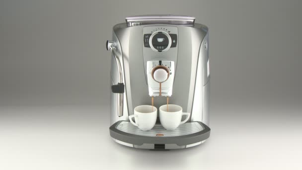 Máquina de café com duas xícaras — Vídeo de Stock