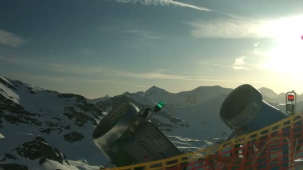 Σκι πανοραμική θέα στο βουνό — Αρχείο Βίντεο