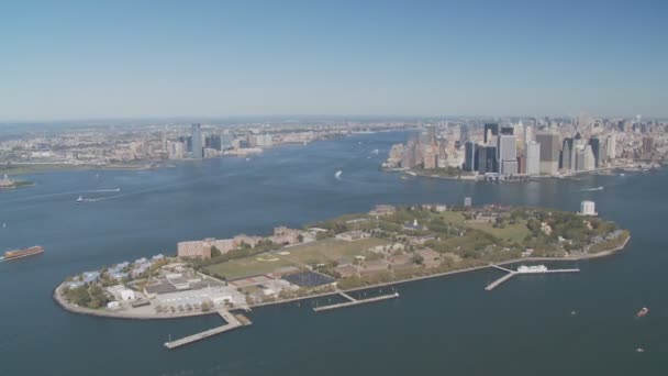 Luchtfoto new york bekijken — Stockvideo