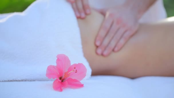 Mujer recibiendo masaje — Vídeo de stock