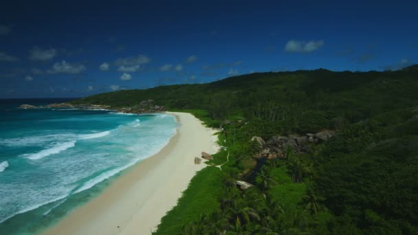 Lege zandstrand van tropisch eiland — Stockvideo