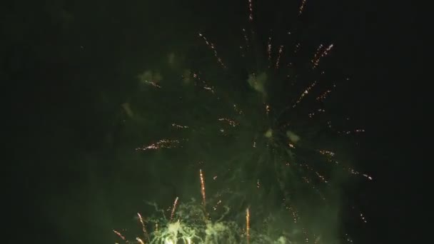 Feux d'artifice colorés sur ciel sombre