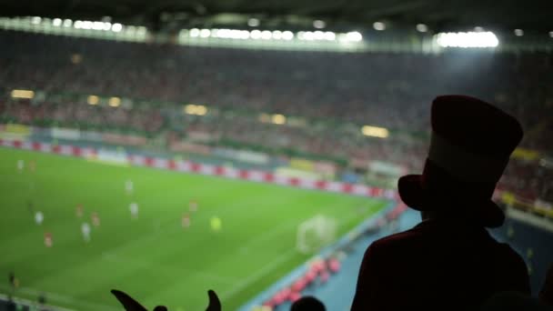 Bulanık futbol oyun ve fanlar — Stok video
