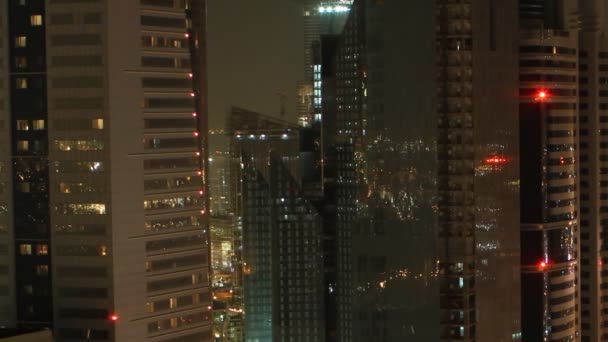 Dubais skyline natten timelapse — Stockvideo