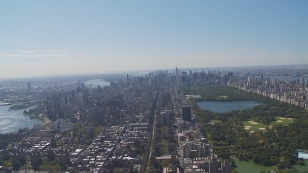 Widok z lotu ptaka część central park — Wideo stockowe