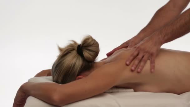 Mulher recebendo massagem perna — Vídeo de Stock