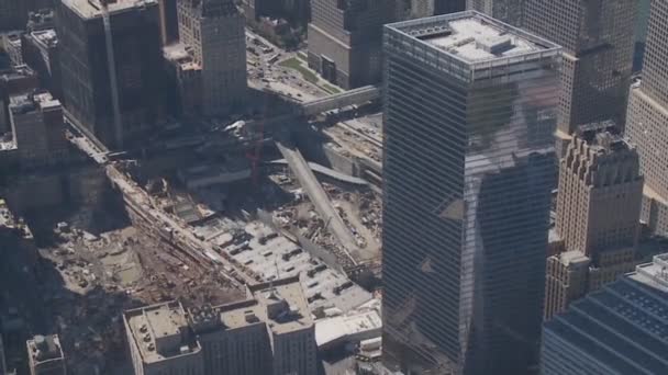Widok z lotu ptaka ground zero manhattan — Wideo stockowe