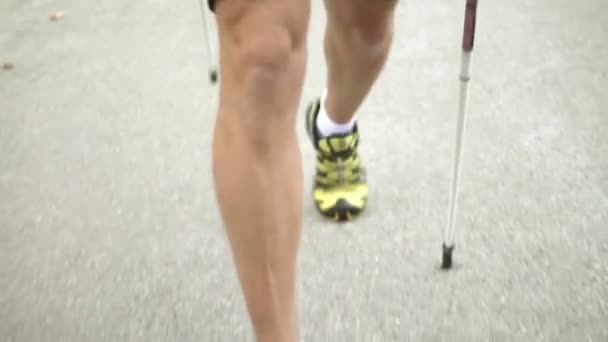 Rallentatore nordic walking gambe — Video Stock