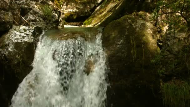 Malý vodopád v rybníku — Stock video