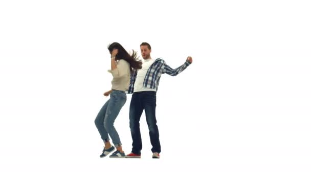 Heureux couple profiter fête danse — Video