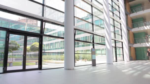 Femme d'affaires dans le couloir de bureau — Video