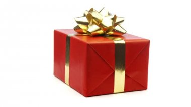 Noel hediyesi beyaz üzerinde döngü