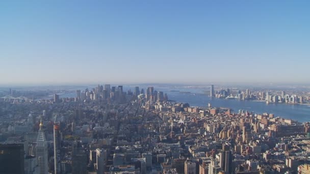 Mooie ochtend over manhattan — Stockvideo