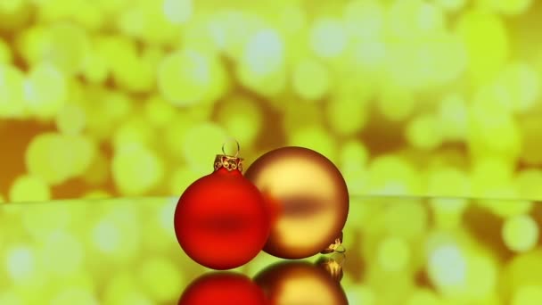 Red and golden christmas baubles — Stock Video