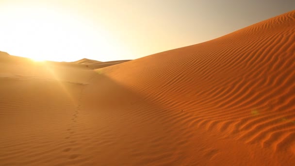 Schwenk über Dünen bei Sonnenuntergang.mov — Stockvideo