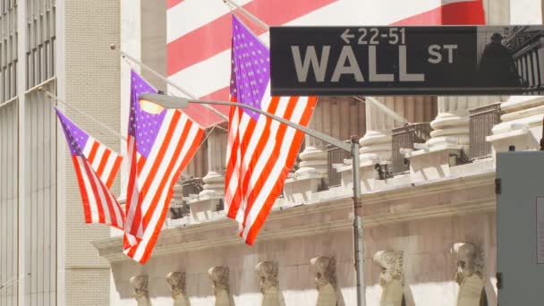 Día soleado en Wall Street — Vídeo de stock