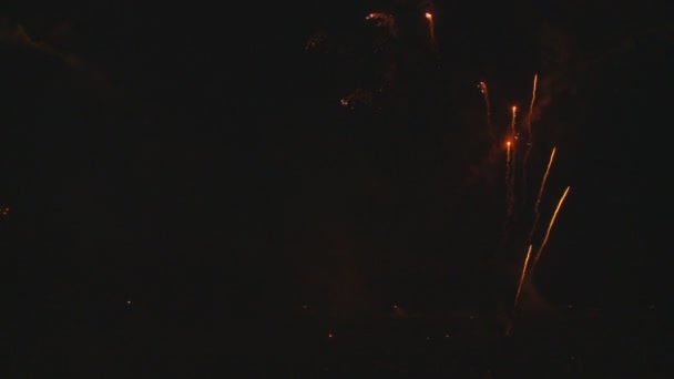 merveilleux feux d'artifice sur ciel sombre 