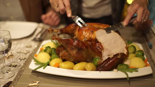 Família na mesa de Natal — Vídeo de Stock