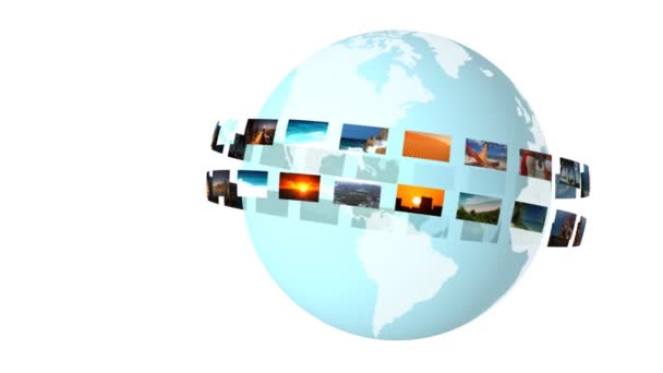 Jorden och resor destinationer loop — Stockvideo