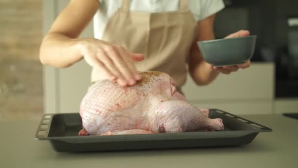 Frango preparando fod jantar — Vídeo de Stock