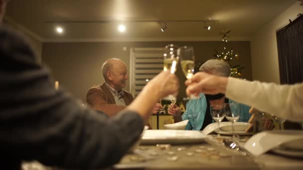 Family at christmas table — Stock Video