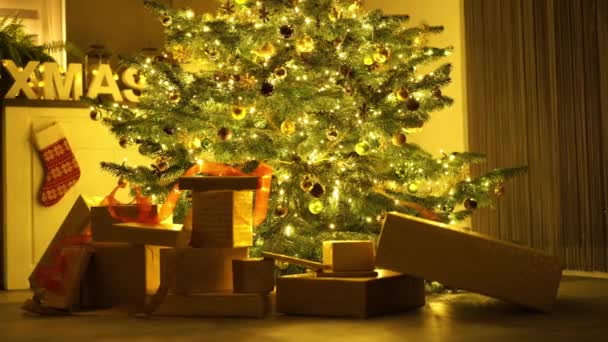 Noel dekore edilmiş iç mekan — Stok video