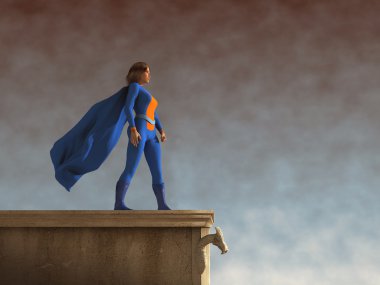 bir süper kahraman 3D çizimi