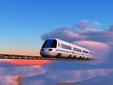 yüksek hızlı tren gökyüzünde